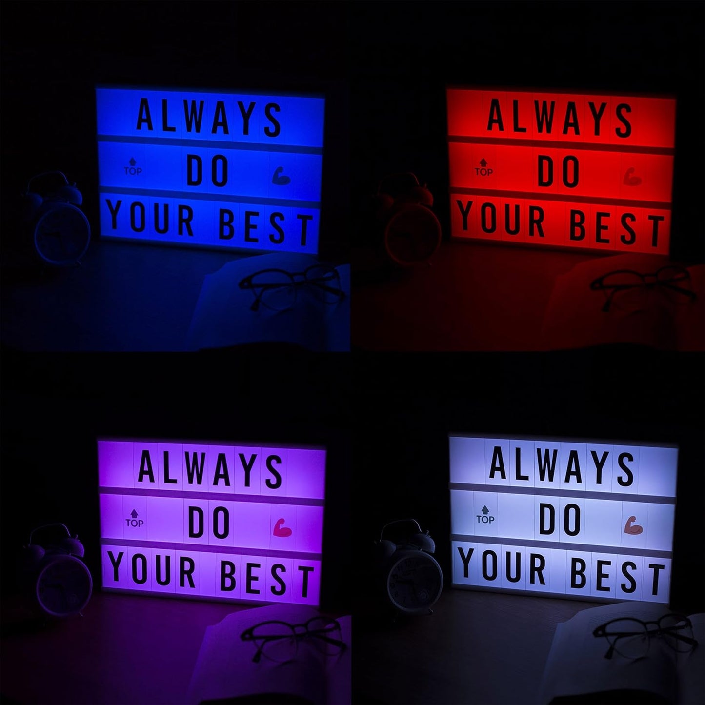 LED-Lichtbox mit Buchstaben und Farbwechsel, Mehrfarbig
