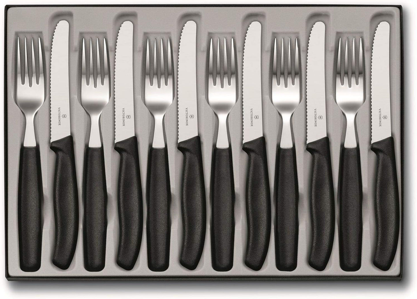 Swiss Classic 12-teiliges Tafelbesteck, Schwarz 12-teilig