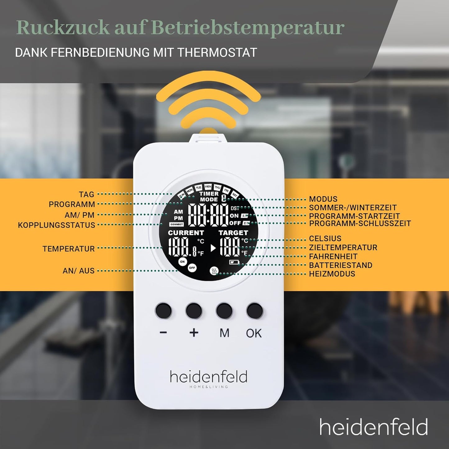 HF-HP110 Infrarotheizung mit Thermostat und App-Steuerung, Hf-hp110 800 Watt