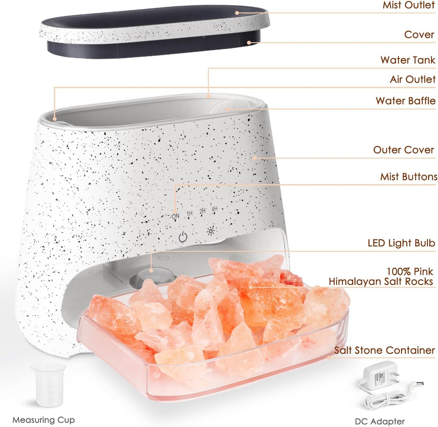 2-in-1 Aroma Diffuser mit Flammeneffekt und Luftbefeuchter, Grauweiss