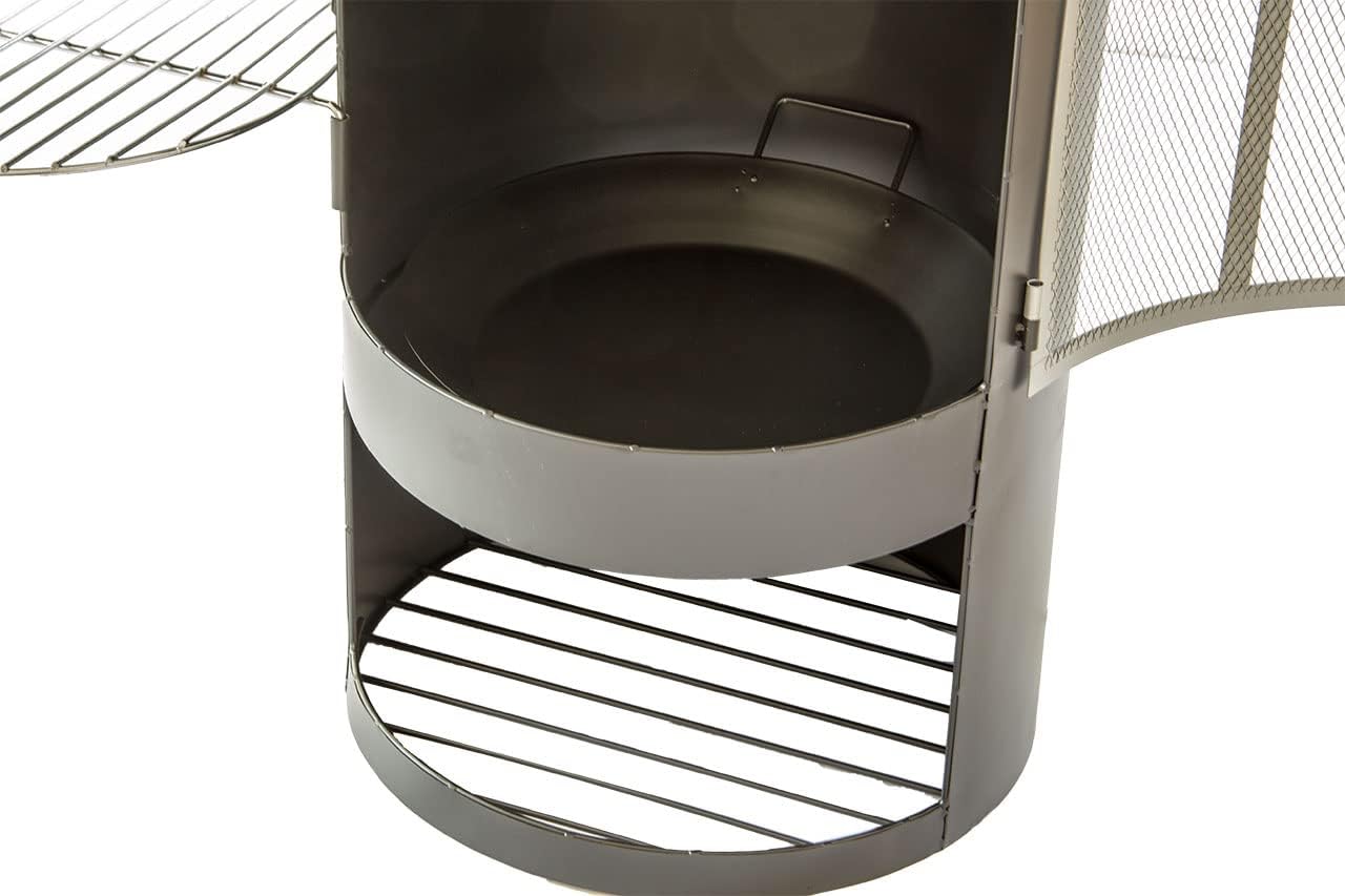 Gartenkamin mit Grillrost und Funkenschutztür