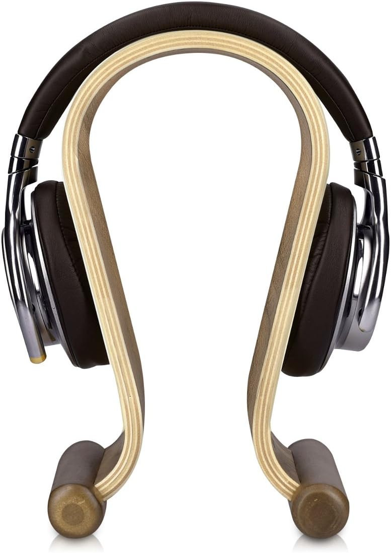 Kopfhörerhalter für Gaming Headsets, Walnussholz Braun