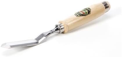 Stechbeitel gekröpft mit spitzer Schneide 12 mm, Beige / Silber 12 mm