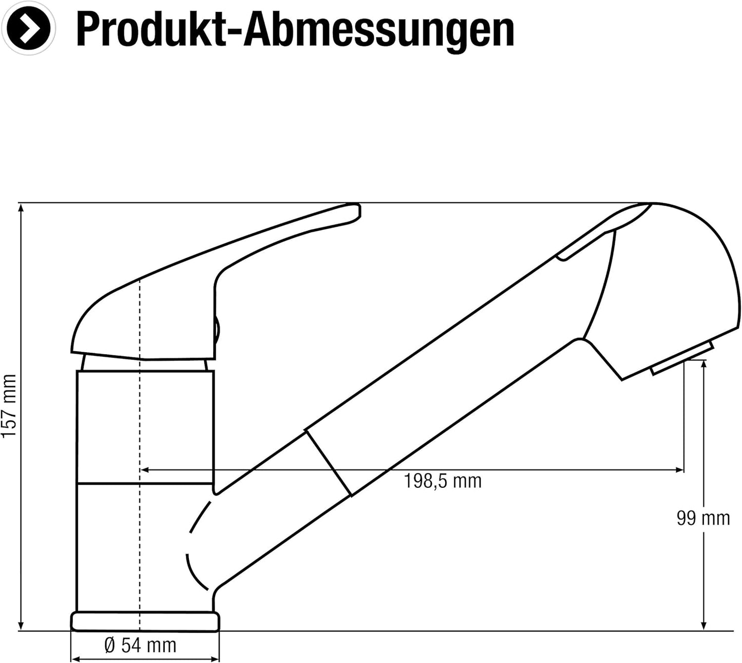 Einhebel-Küchenarmatur mit ausziehbarer Brause, Spültischarmatur (M.2)