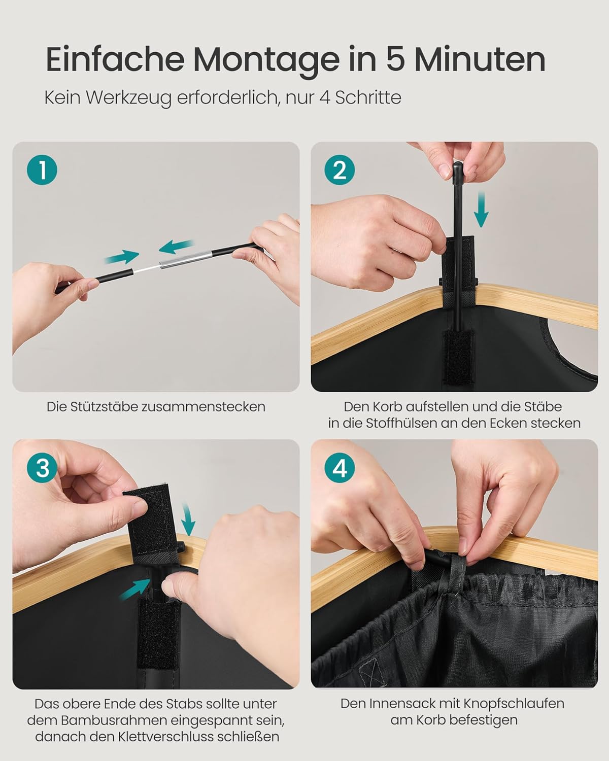 Flaschen-Sammelbehälter 95 L mit Innensack, Tintenschwarz + Naturbeige 95 L