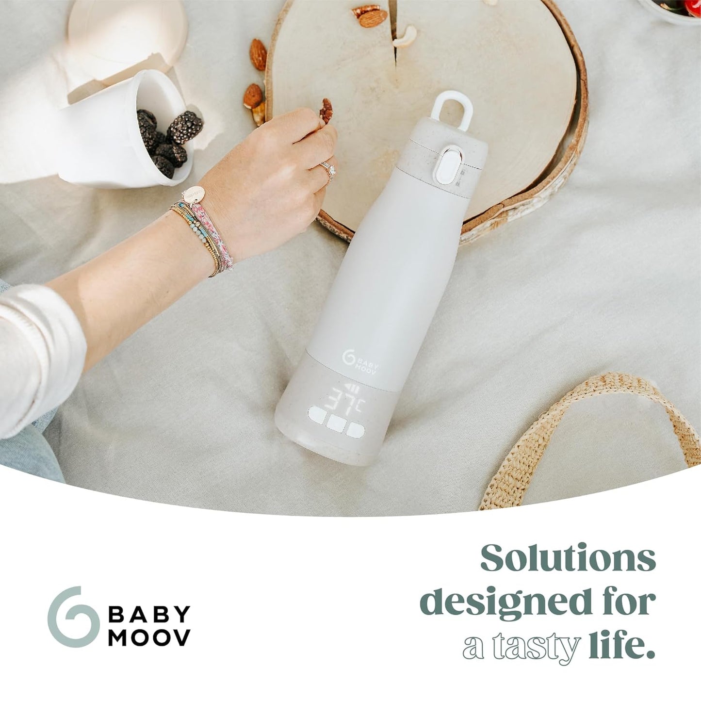 Mobiler Flaschenwärmer Moov & Feed, Beige