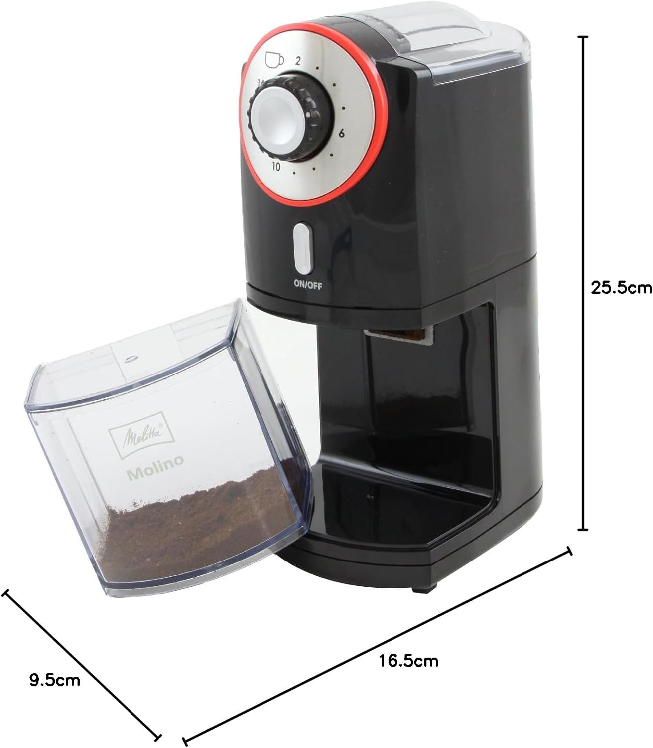 Elektrische Kaffeemühle Milono, Rot