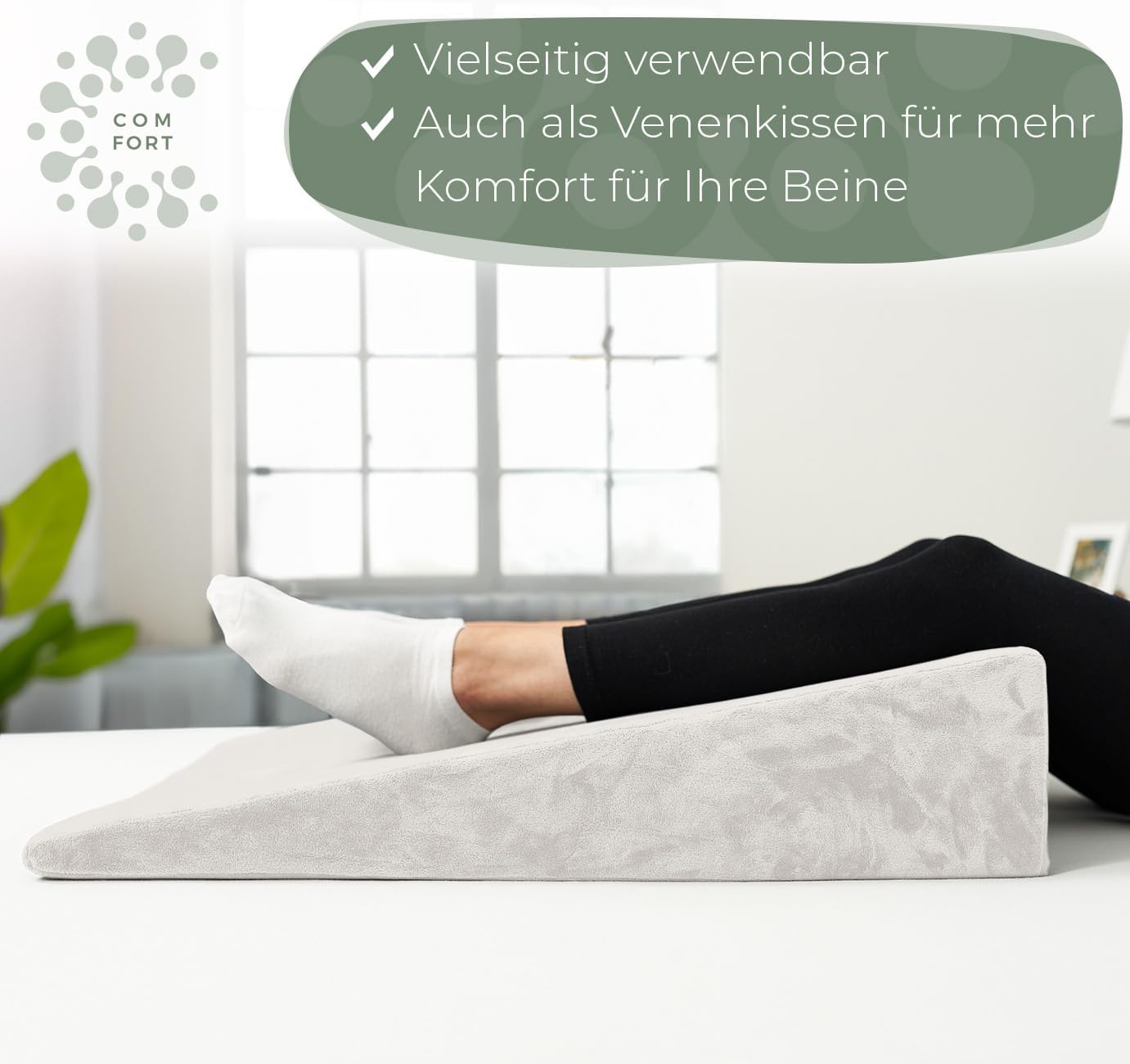 Keilkissen für Bett & Couch, Weiß 80 cm