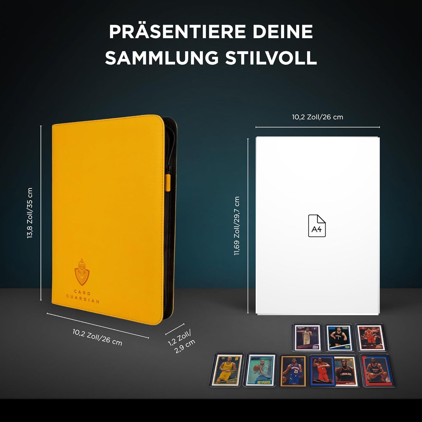 Sammelkarten-Album mit 360 Kartenplätze, Gelb