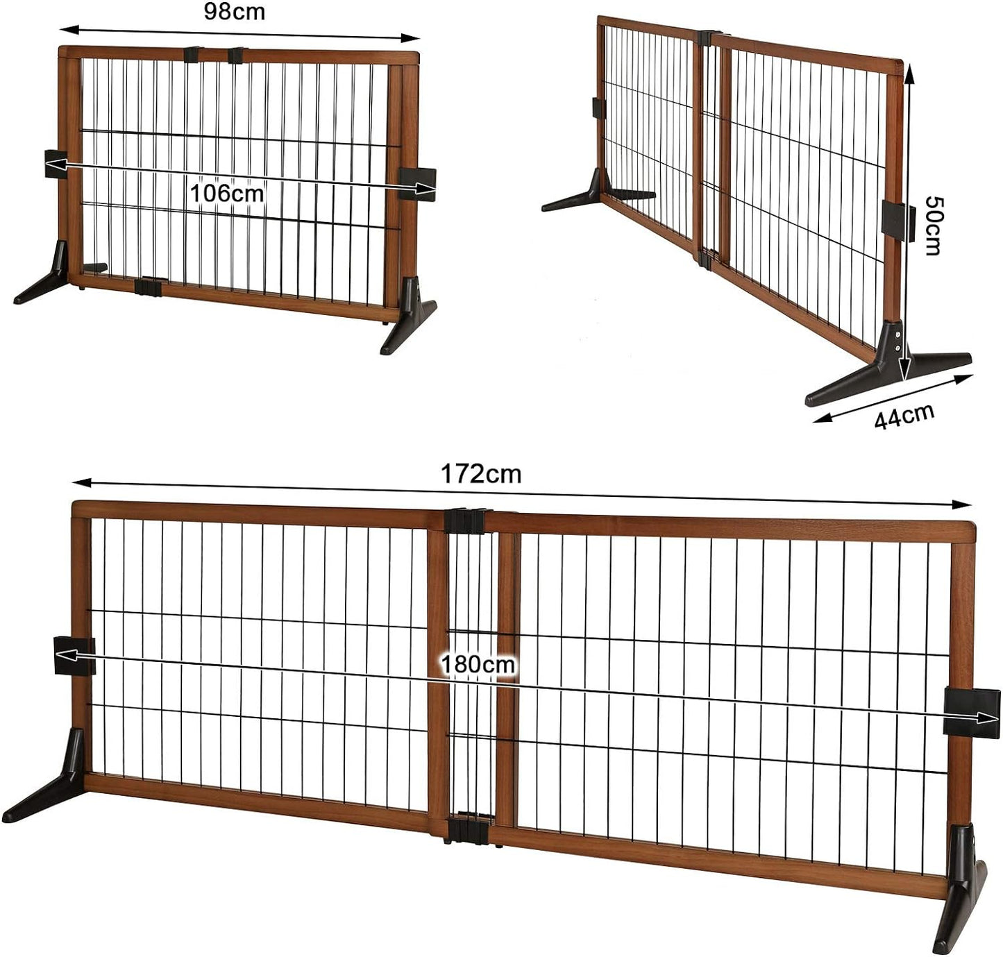 Hundeschutzgitter DG00545, Braun 50 cm Höhe