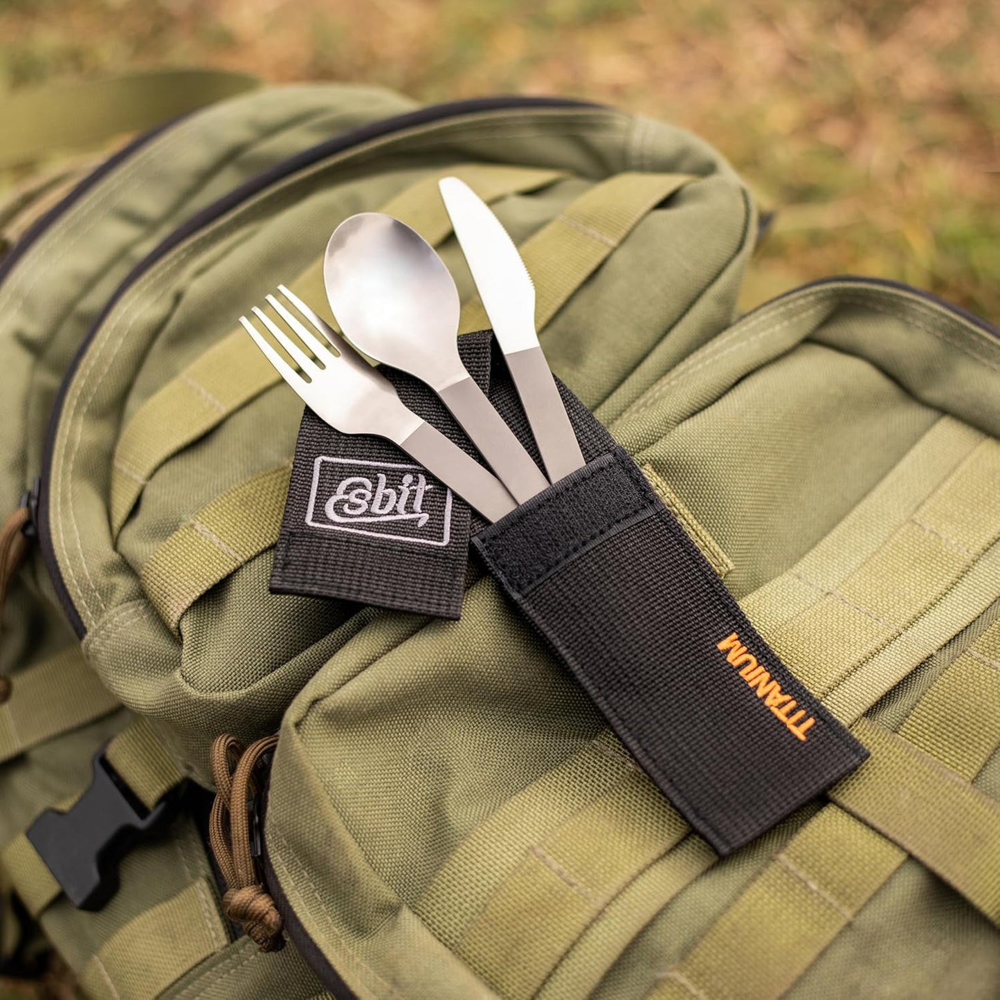 Titanbesteck 3-teiliges Set, ultraleicht, Silber