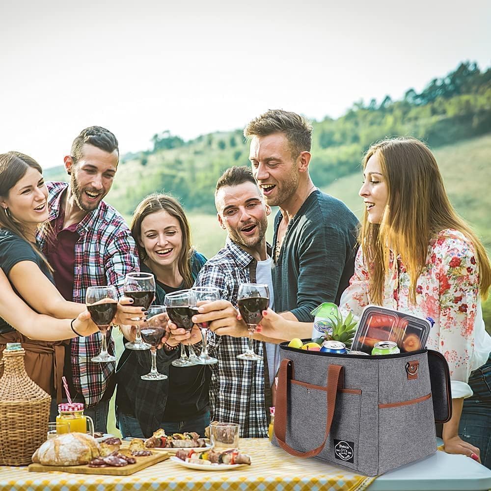 Faltbare Kühl- und Picknicktasche, Grau