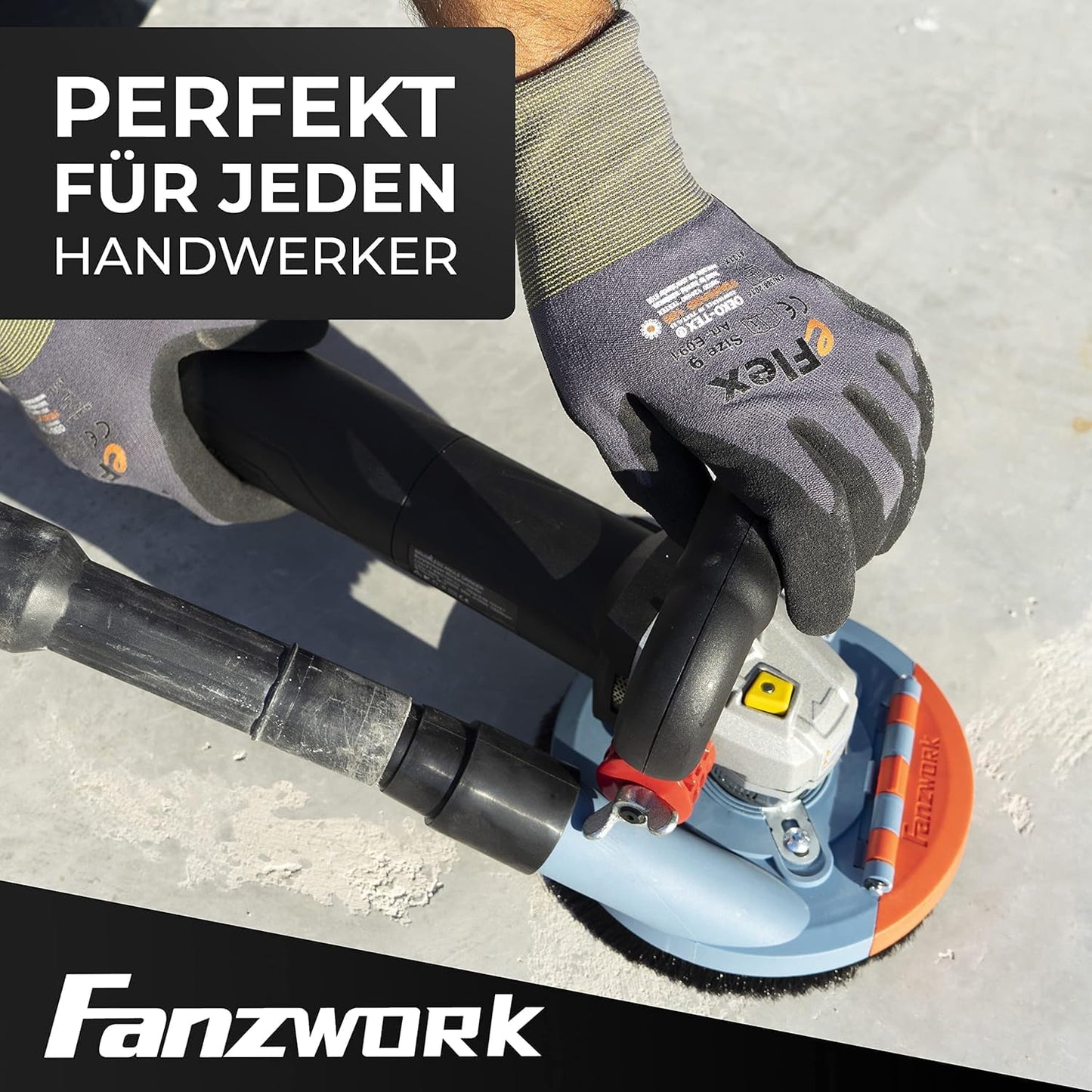 Absaughaube für Winkelschleifer mit Diamantschleiftopf, mit Schleiftopf x 2