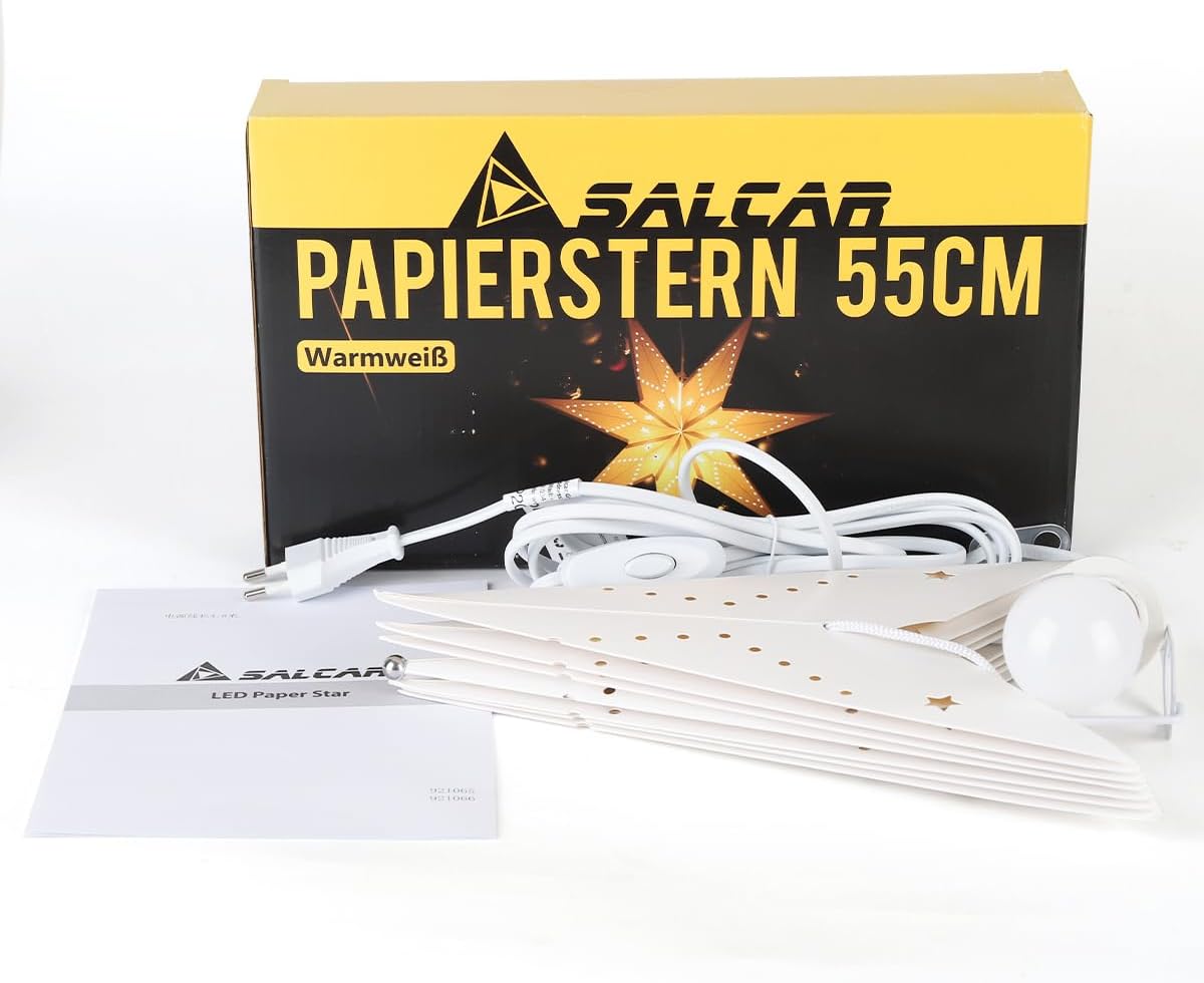 LED Papierstern, Warmweiss 55cm