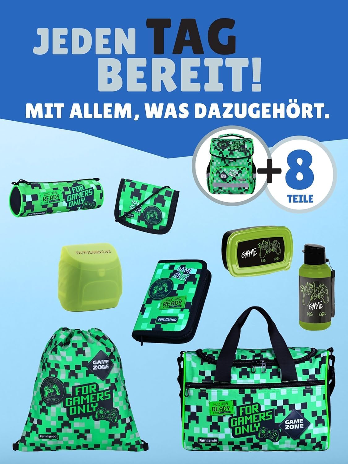 Basic Plus Schulranzen-Set, 9-teilig, mit Reflektoren, 9-teilig