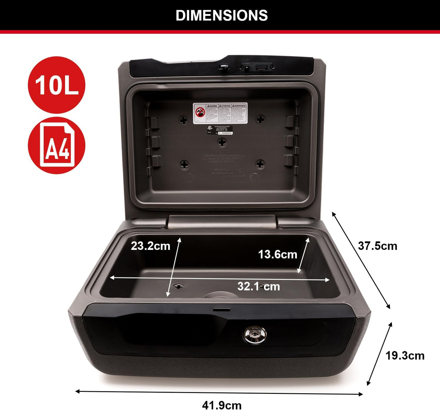 Feuerfeste Sicherheitskassette LCFW30100, Schlüssel / 10L