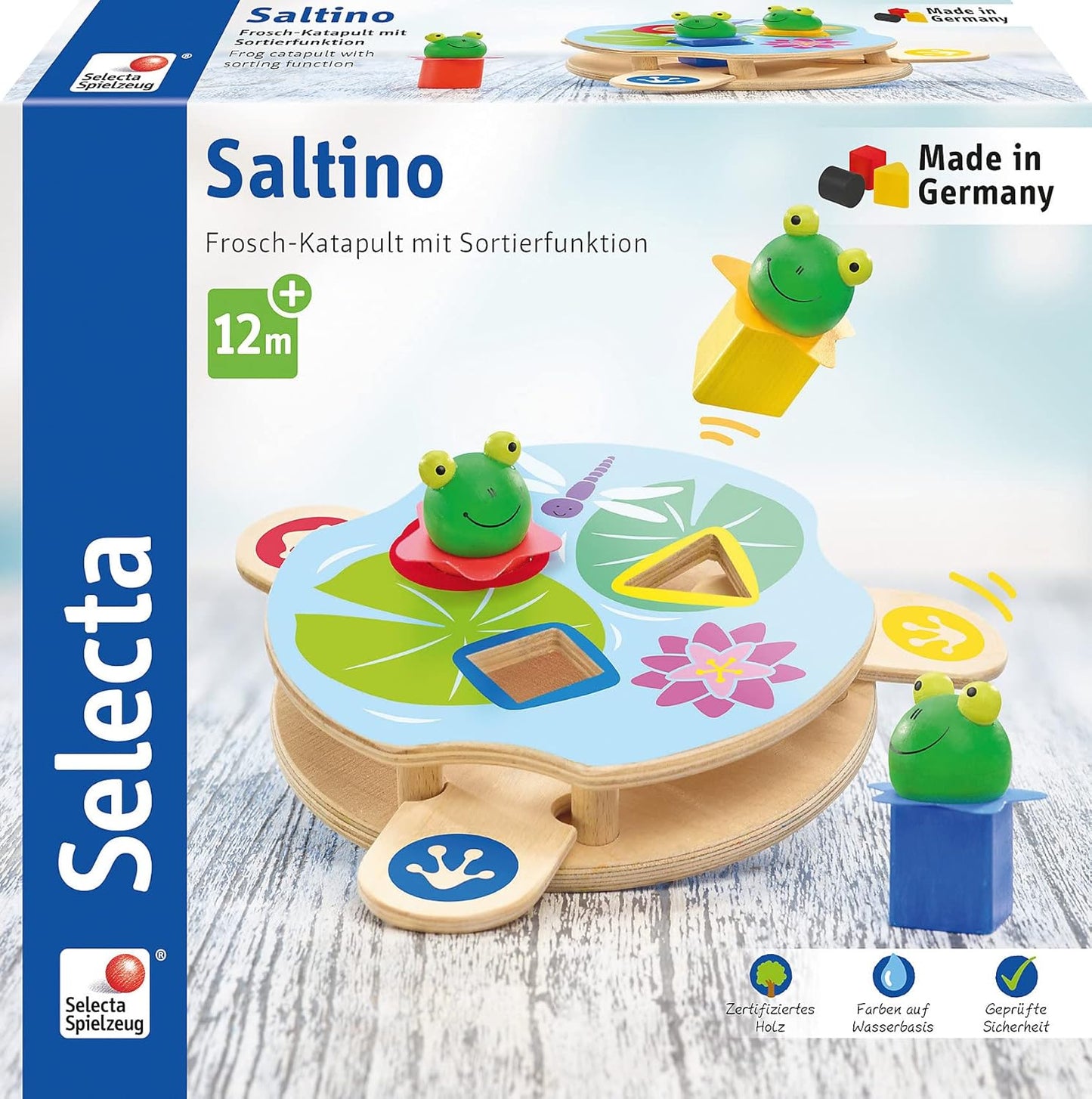 Saltino Frosch-Katapult Motorikspielzeug