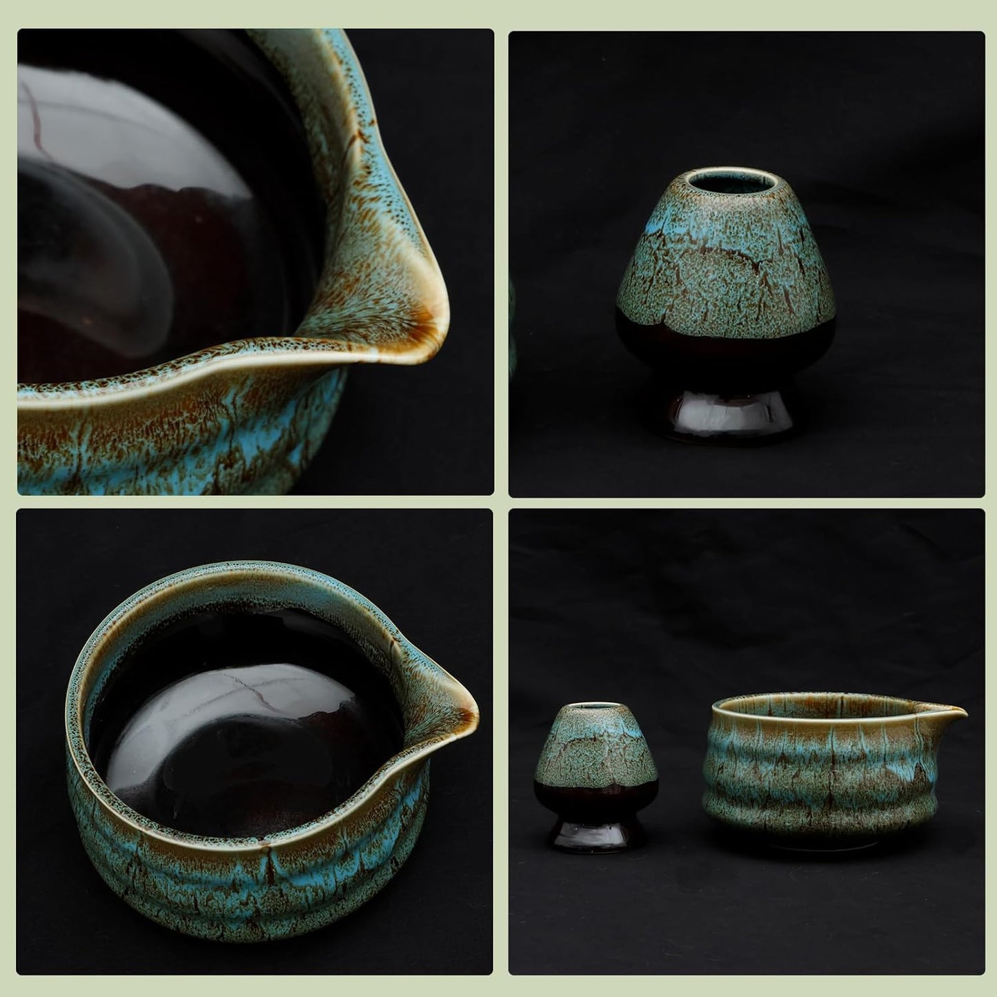 Matcha-Schüssel Keramik Starterset (2-teilig), Kiln Wird Blau