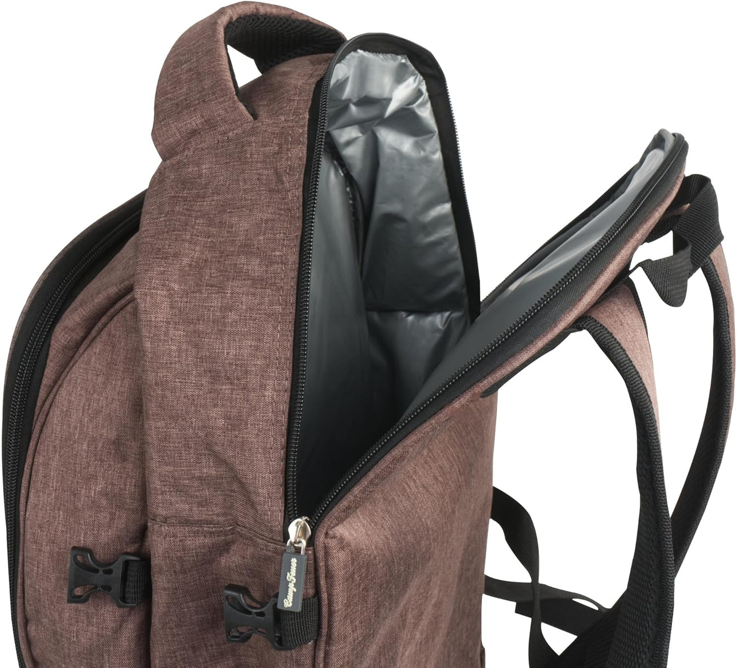 Picknickrucksack-Set, Braun Meliert