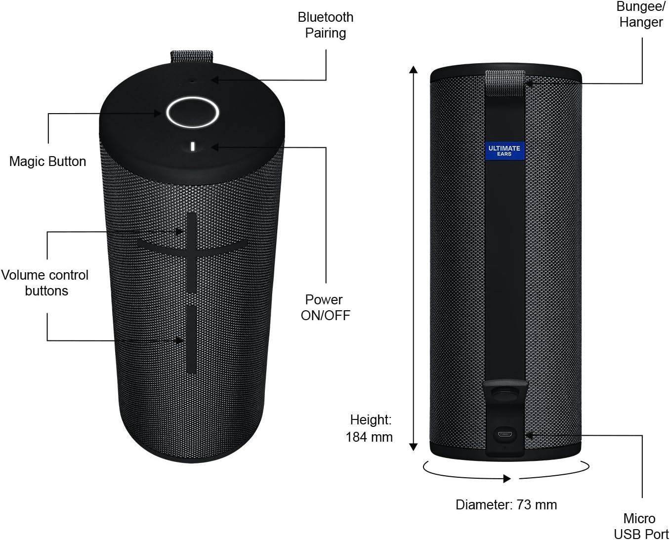 Kabelloser Bluetooth-Lautsprecher Boom 3, BOOM 3 Schwarz