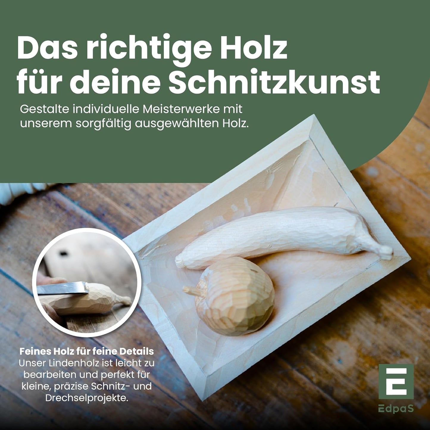 Schnitzholz Set, Basic Set Lindenholz