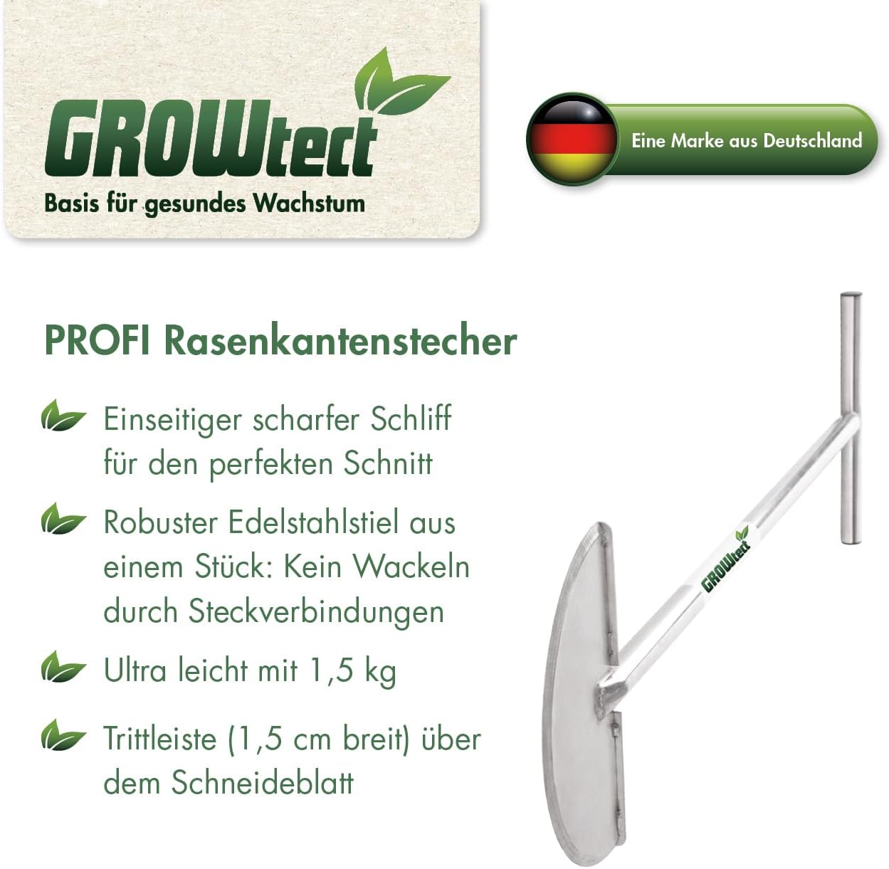 Rasenkantenstecher mit Edelstahlstiel