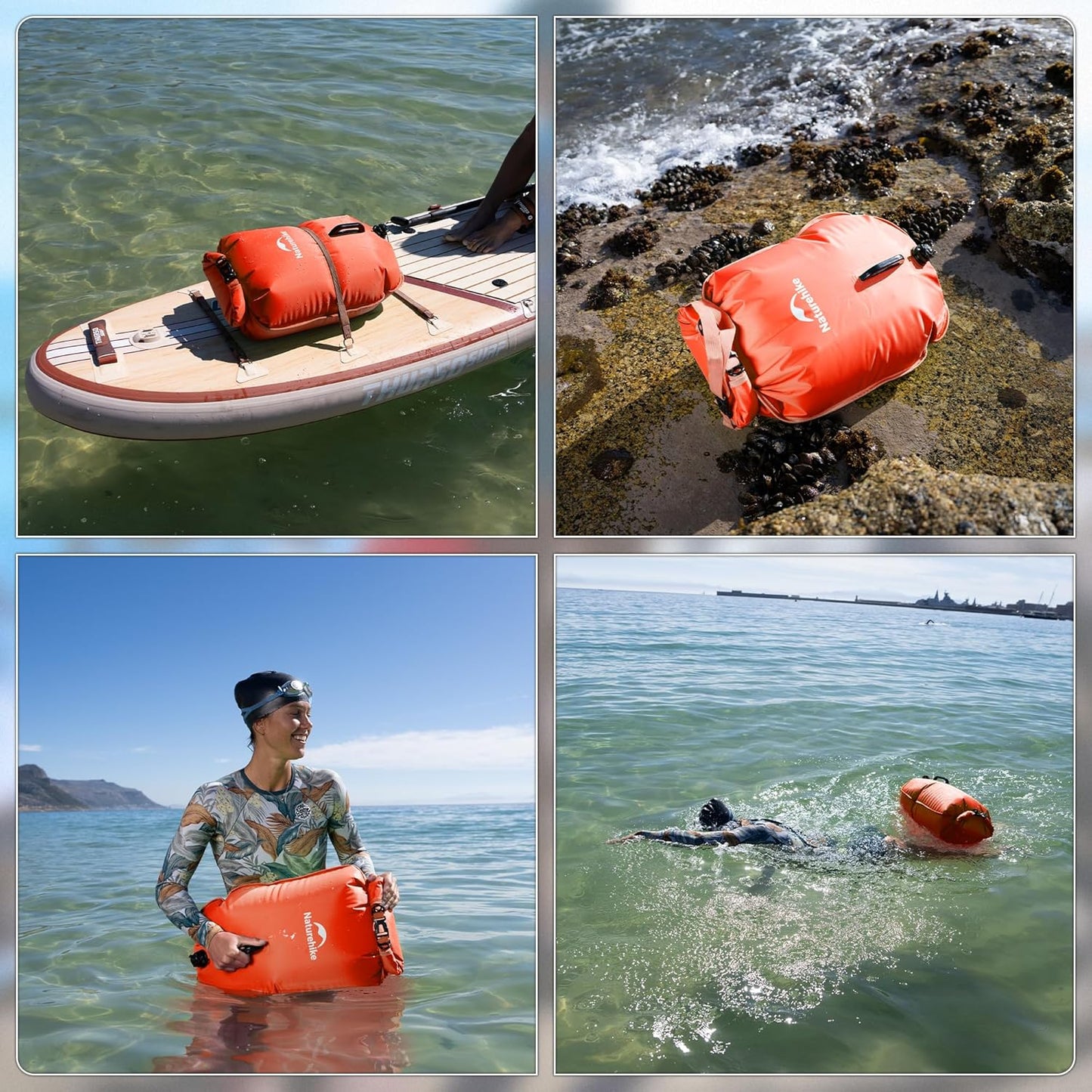 Schwimmboje mit verstellbarem Hüftgurt, Orange/25l