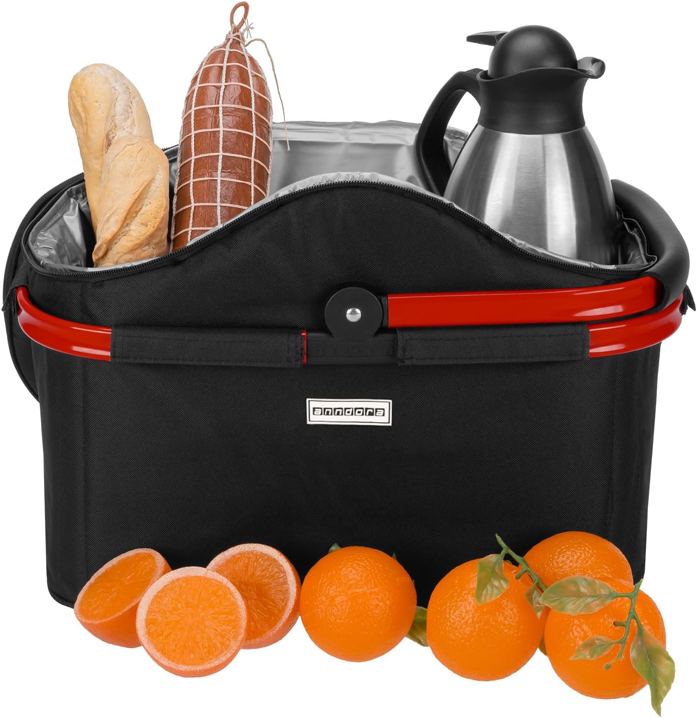 Iso Einkaufskorb, Iso: Schwarz Rahmen Rot