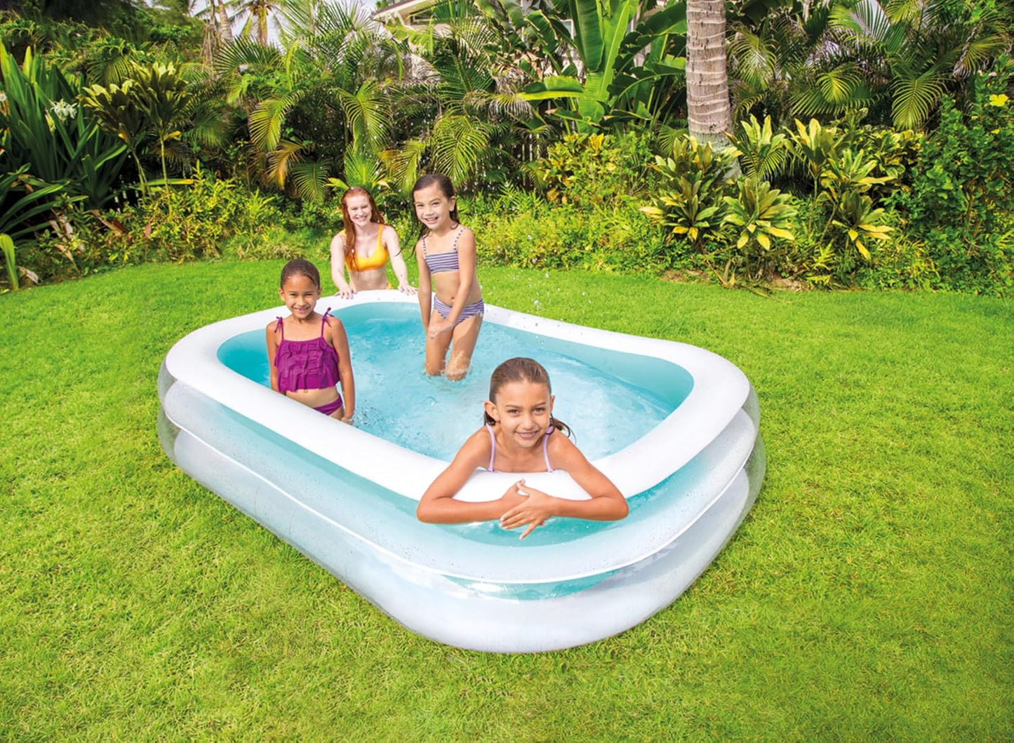 Aufblasbarer Familienpool 56483NP (262x175x56 cm), Himmelblau 262 x 175 x 56 cm