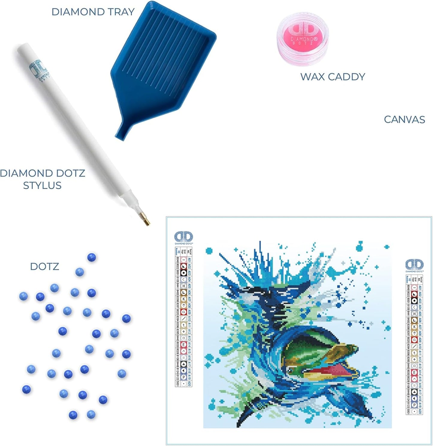 DD8.004 Diamond Painting Set Delfin Flipper, Delfin Flipper