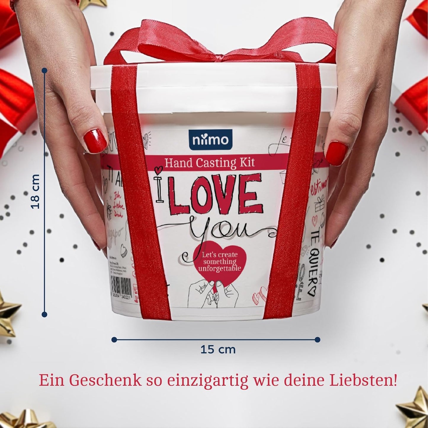 I love you 3D Handabdruck-Set mit Video-Tutorial, ‘I love you’ Gipsabdruck-Set