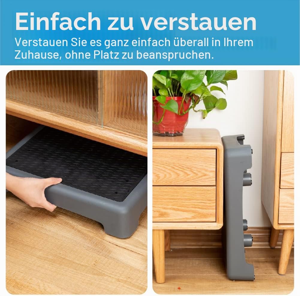 Rutschfester Ein-Stufen-Hocker, Grey, Black