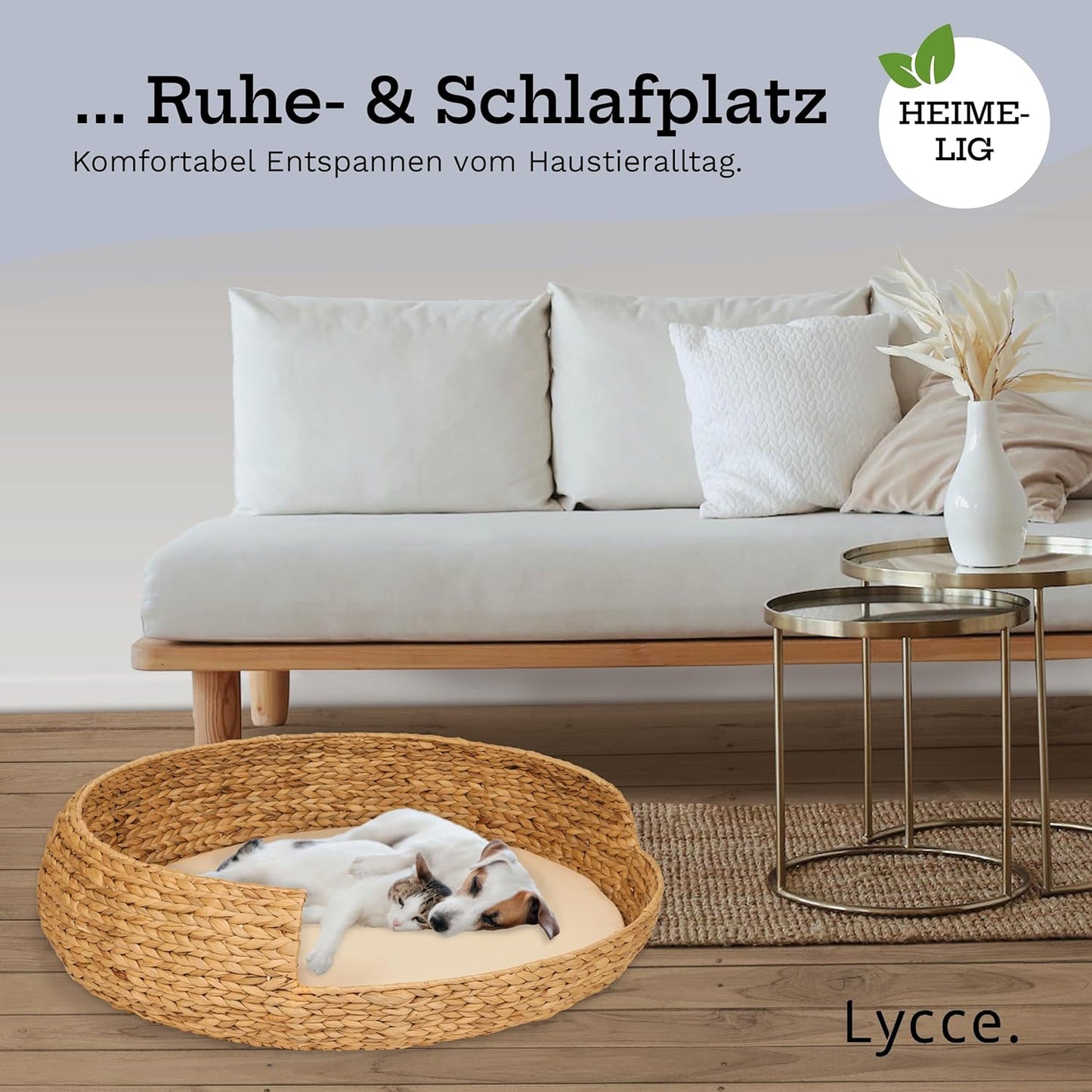 Opal Hunde- & Katzenbett aus Wasserhyazinthe, Grösse 5