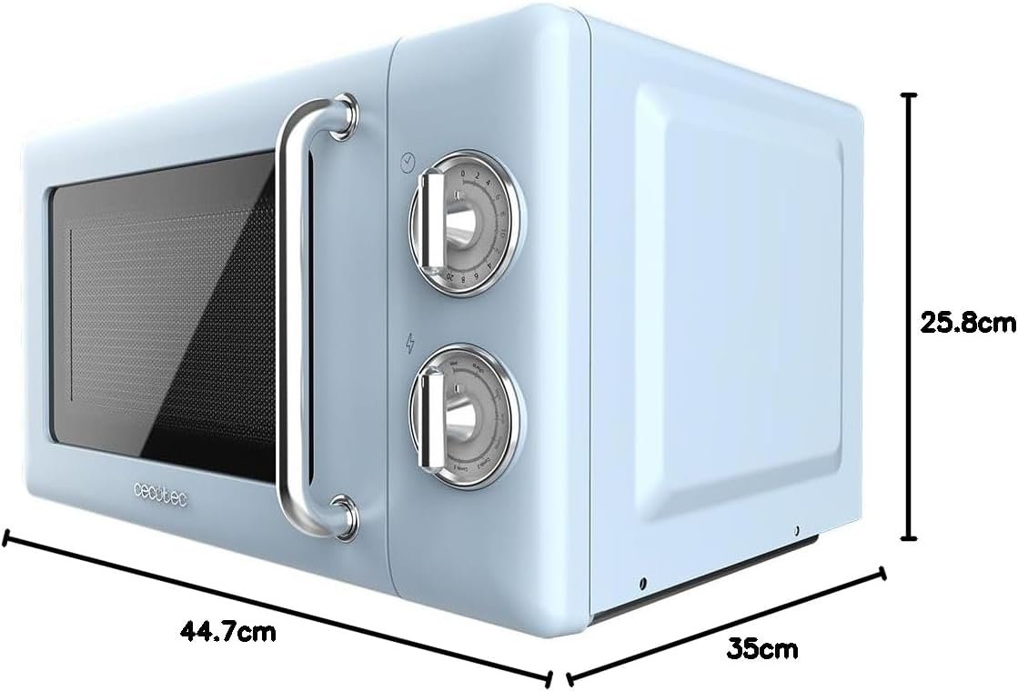 Mikrowelle 3110 Retro mit Grill und Auftaumodus, Blau Mechanisch | Allein