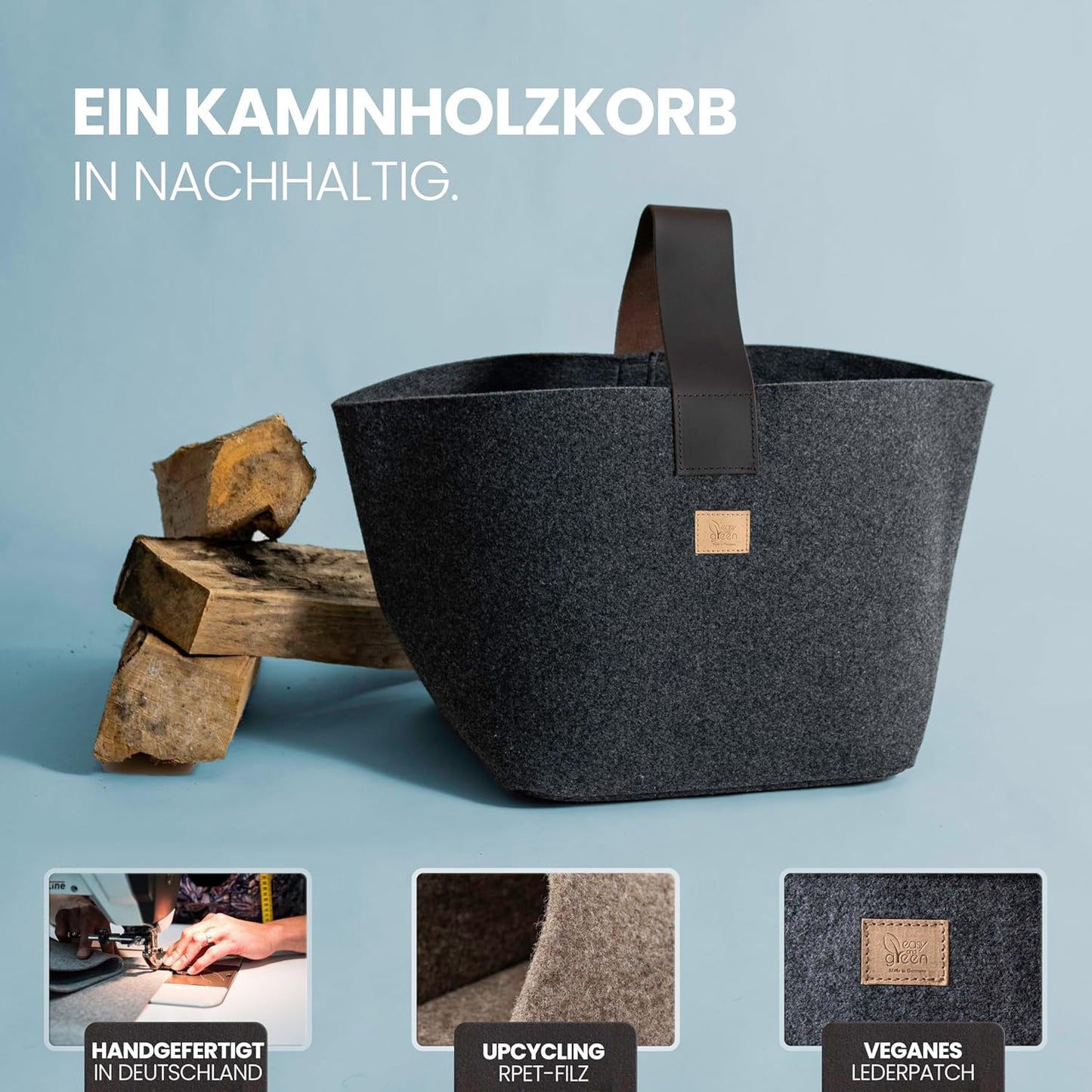 Kaminholzkorb, Anthrazit