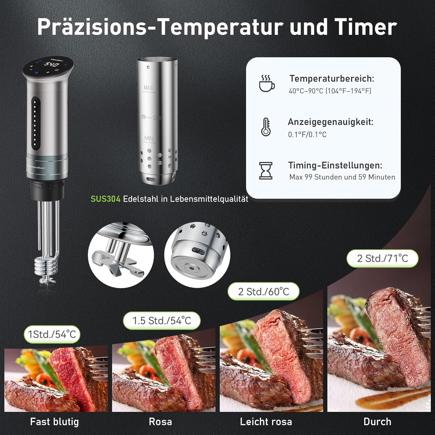 Sous Vide Stick Garer mit Wi-Fi und App-Steuerung, G310PS-SC / G310psa