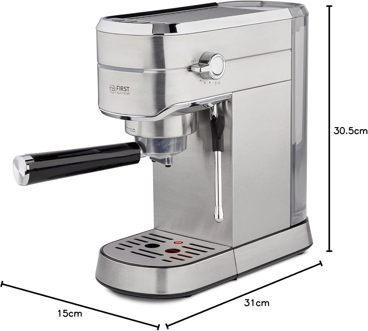 Espresso Siebträgermaschine FA-5476-3 mit Milchschäumer