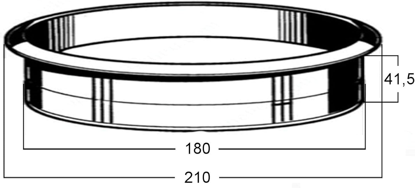 Waschtisch Durchwurfring, 210 x 41,5 mm (Bohrung 183 mm) Silber
