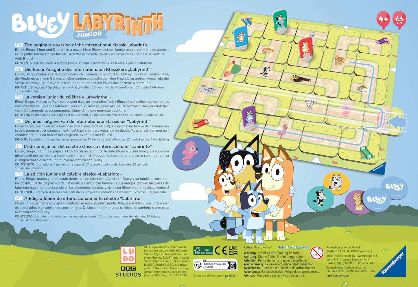 Junior Labyrinth Brettspiel (Bluey Edition) ab 4 Jahren, Bluey