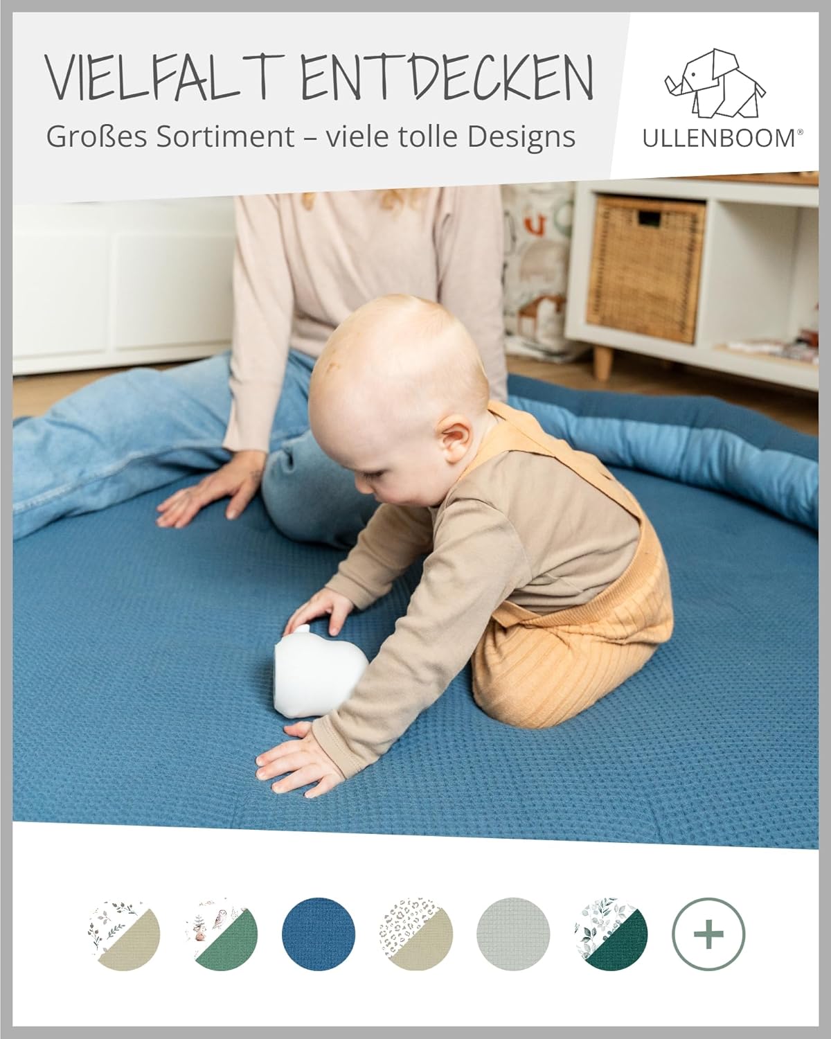Baby-Krabbeldecke, 100x100 cm, Blau 100 x 100 cm