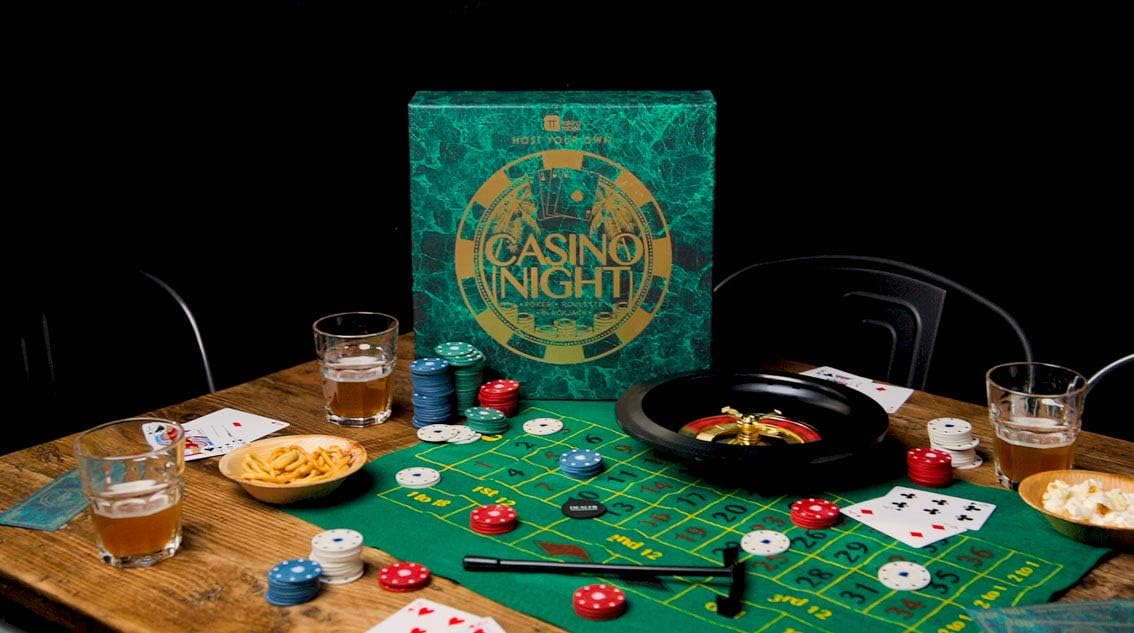 Casino Night Glücksspielset für Erwachsene, Argent