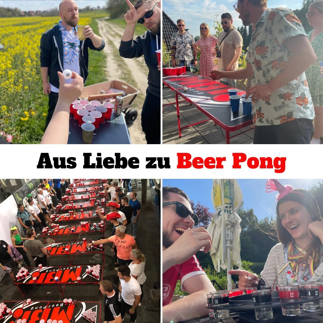 Bierpong Tisch-Set mit Tischtennisbällen