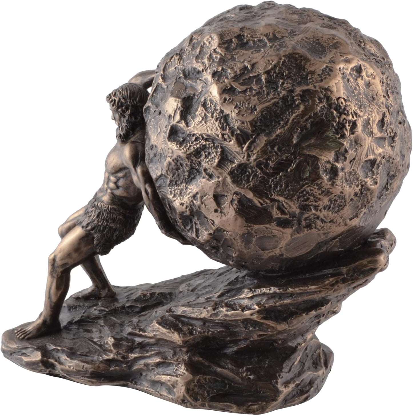 Sisyphus Skulptur bronziert - Griechische Legende mit Felsen