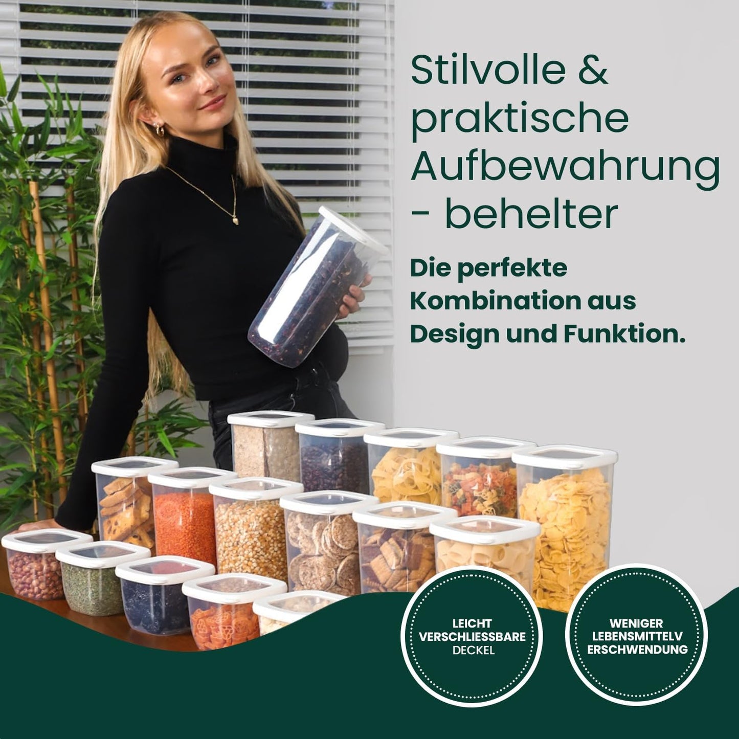 12er-Set Vorratsdosen, 12 Mix-weiss