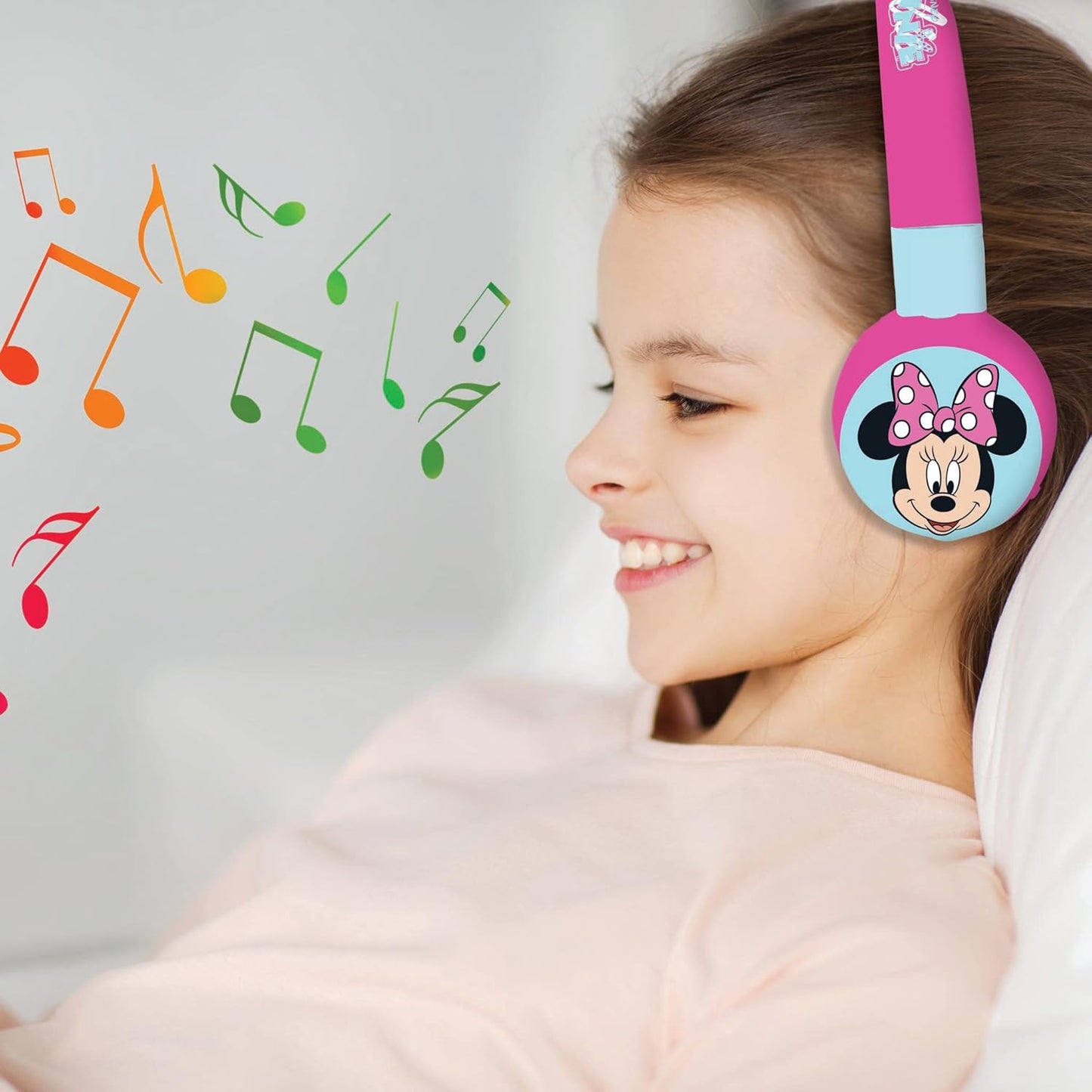 Minnie Kopfhörer für Kinder, 2 in 1 Bluetooth und Kabelanschluss, faltbar, Lautstärkebegrenzung, Mickey Mouse