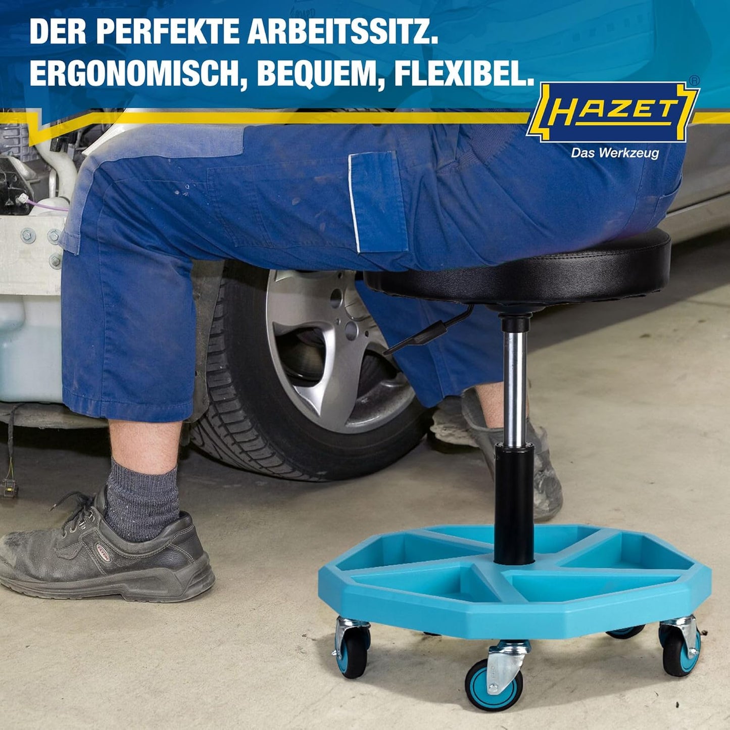 Höhenverstellbarer Arbeitssitz 195N-4 mit 5 Rollen, Neue Version