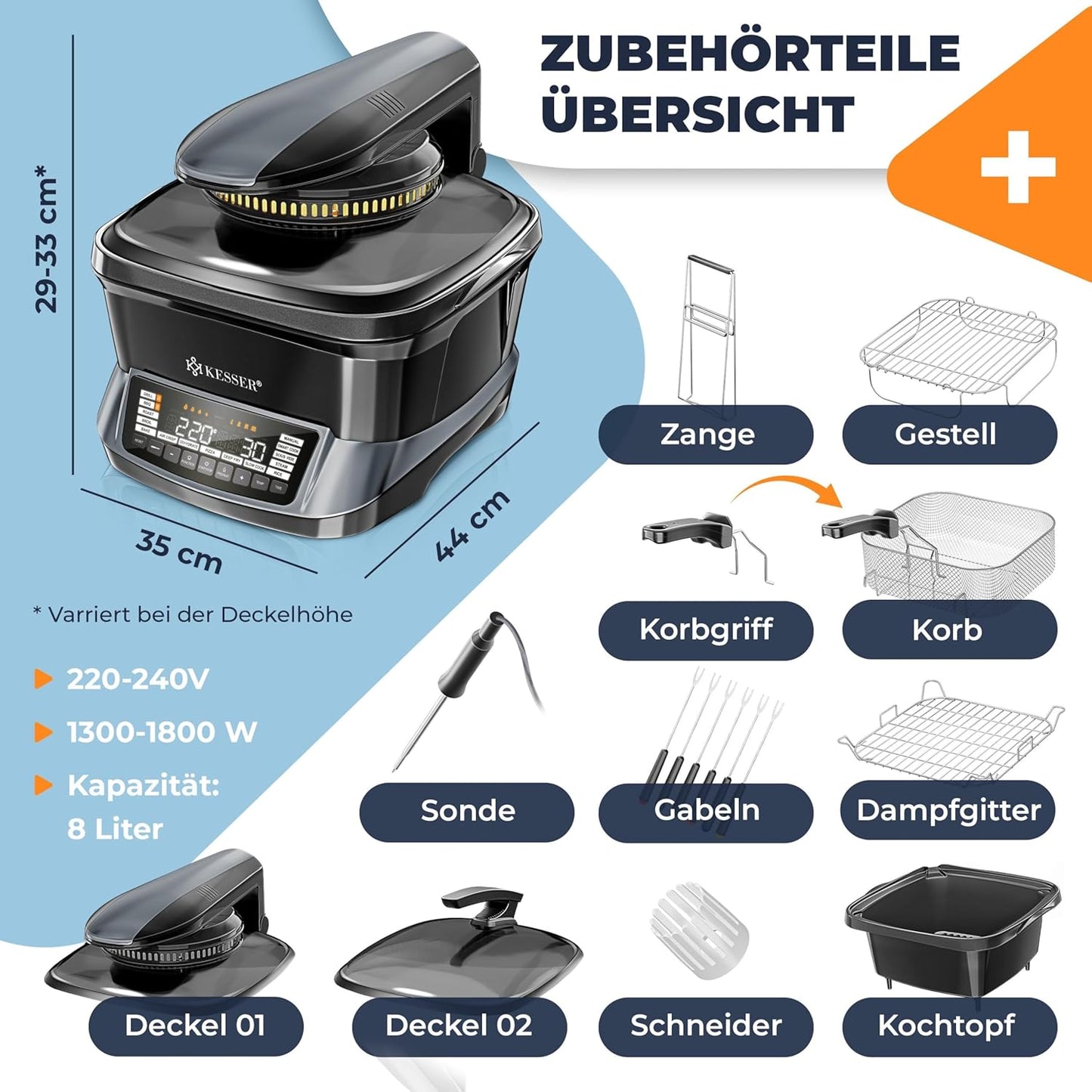 Multikocher mit 16 Programmen, Anthrazit