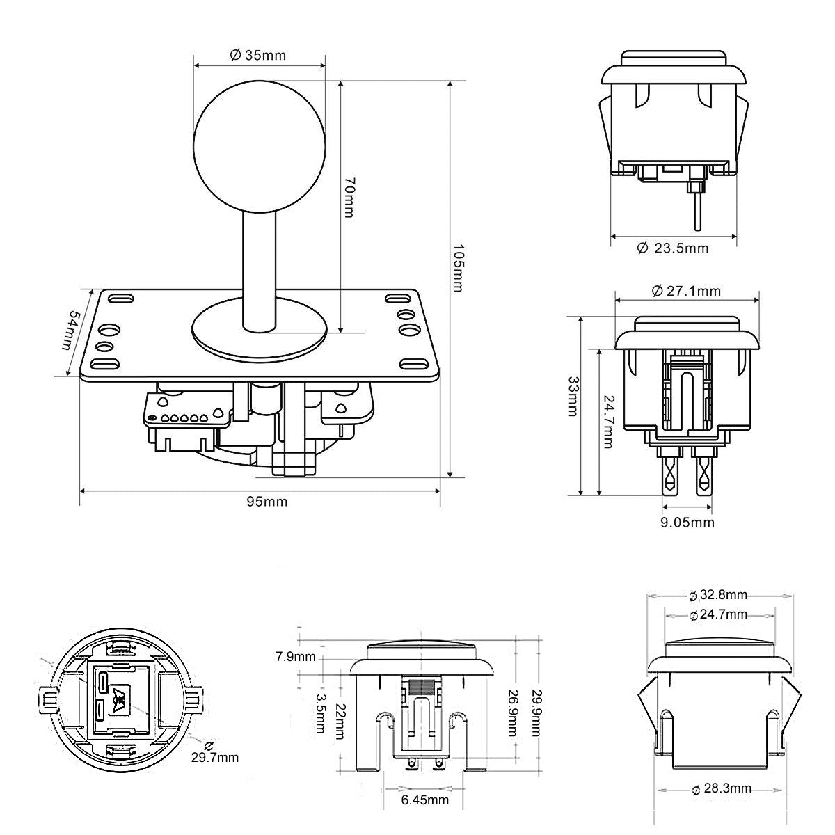 Arcade Spiel Kit für 2 Spieler
