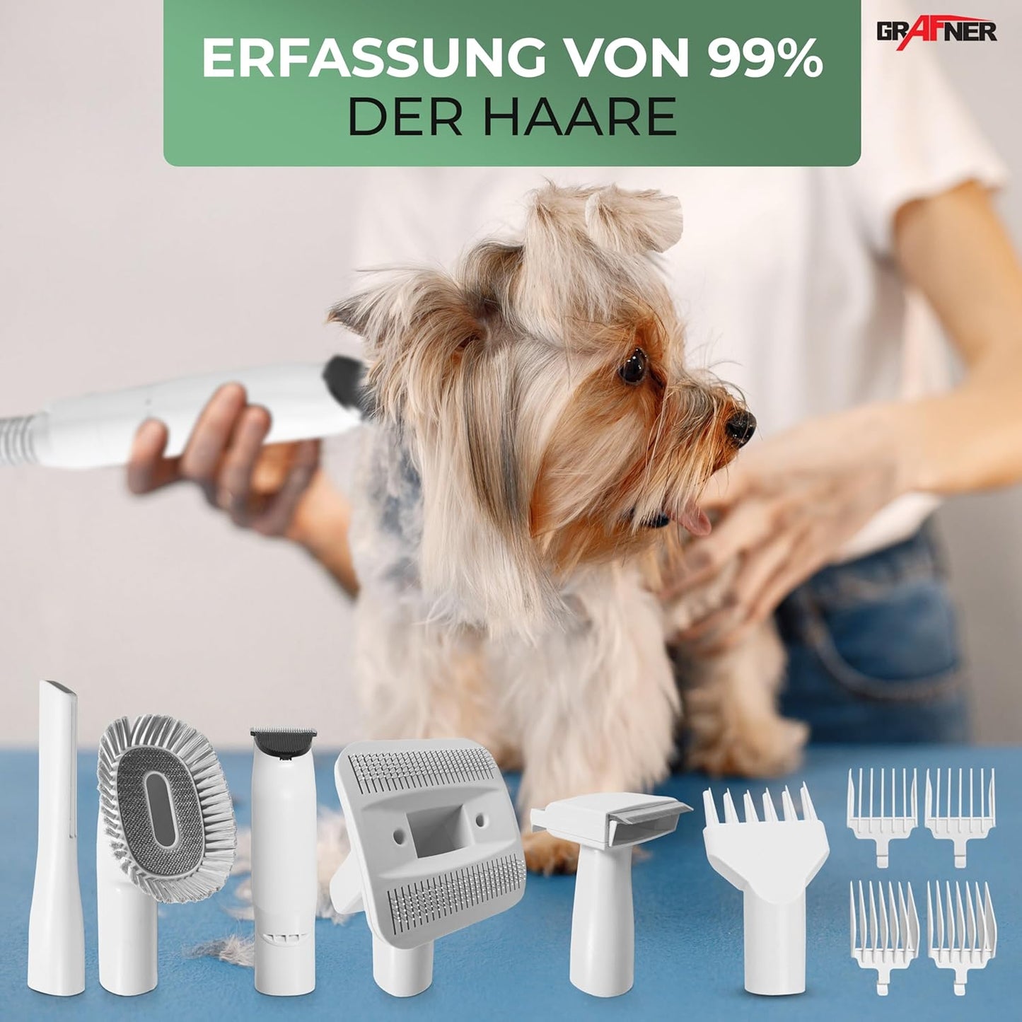 7-in-1 Hundeschermaschine mit Staubsauger und Trockner