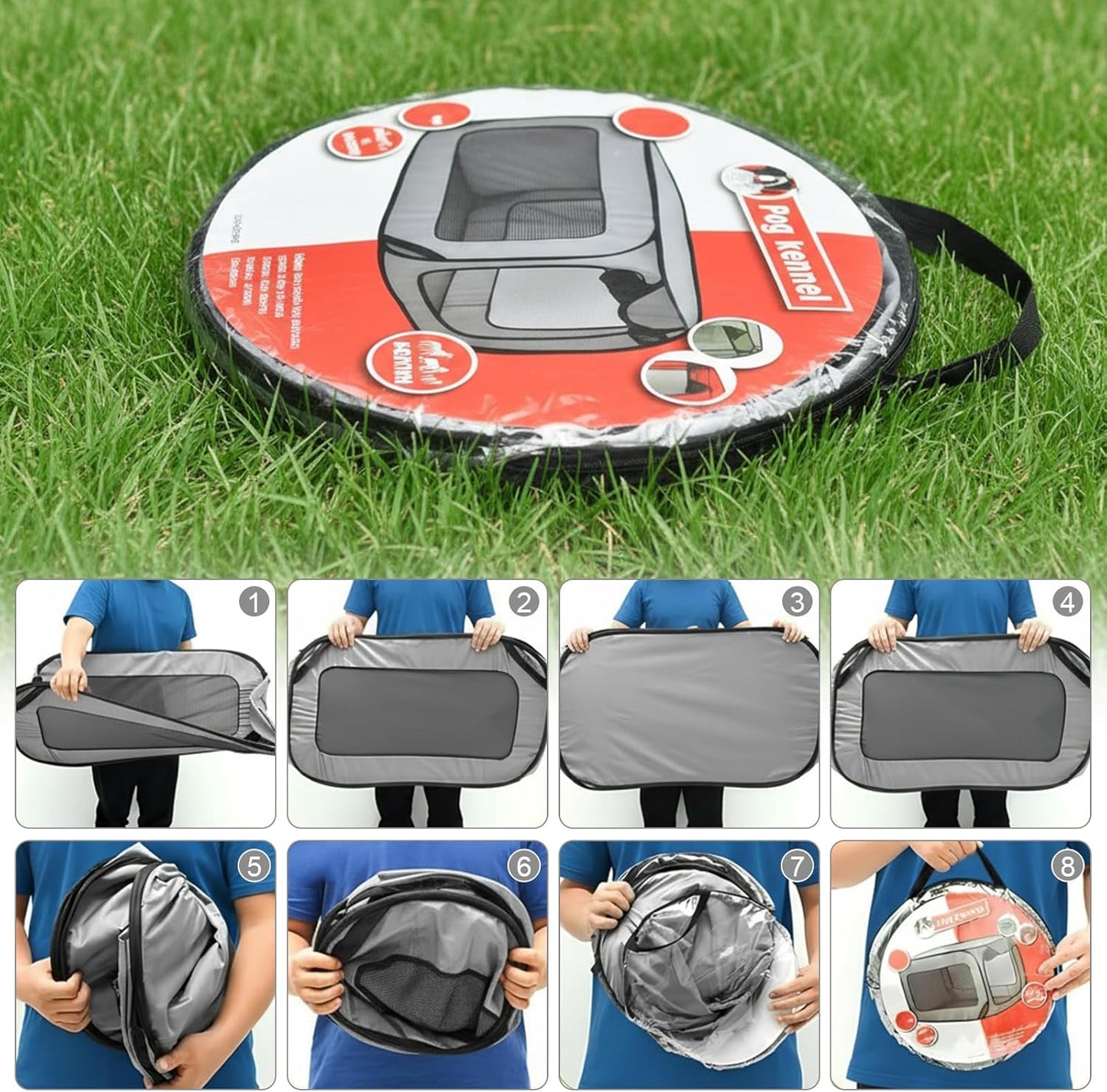 Pop-Up Hundetransportbox mit Doppeltüren, bis 29,5 kg